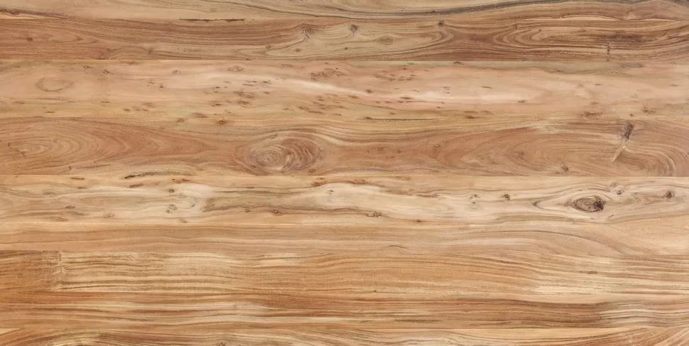 Stoły-KARE Design Stół Z Drewnianym Naturalnym Blatem I Czarnymi Metalowymi Nogami 180x90 Cm