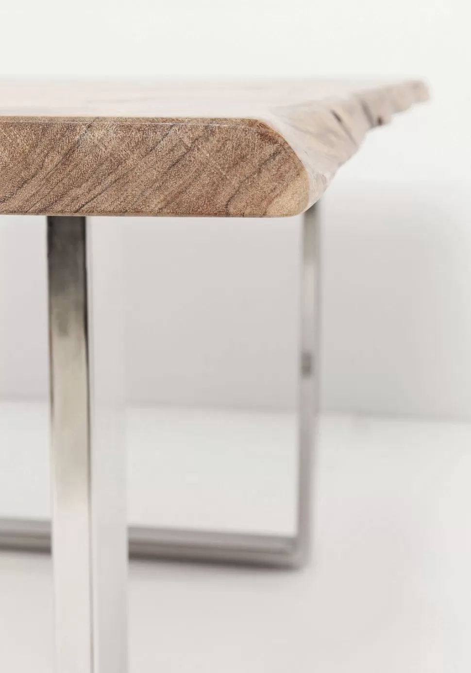 Stoły-KARE Design Stół Z Drewnianym Naturalnym Blatem I Czarnymi Metalowymi Nogami 200x100 Cm