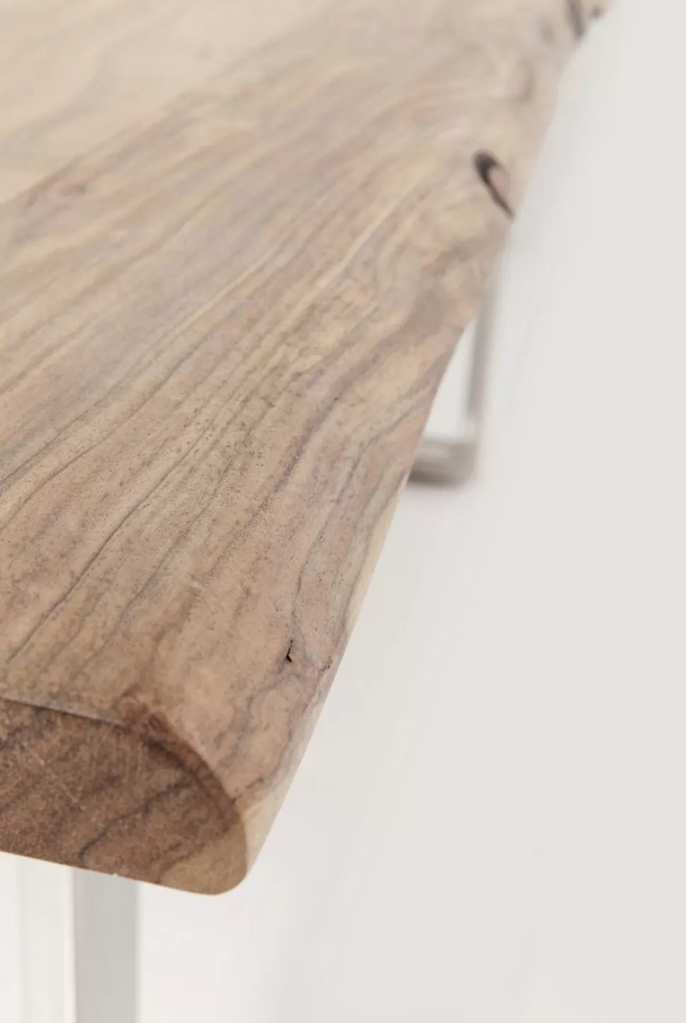 Stoły-KARE Design Stół Z Drewnianym Naturalnym Blatem I Czarnymi Metalowymi Nogami 200x100 Cm
