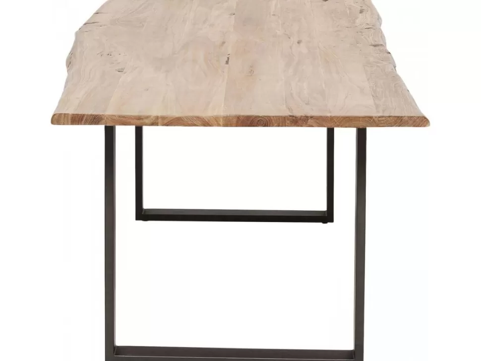 Stoły-KARE Design Stół Z Drewnianym Naturalnym Blatem I Grafitowymi Metalowymi Nogami 200x100 Cm