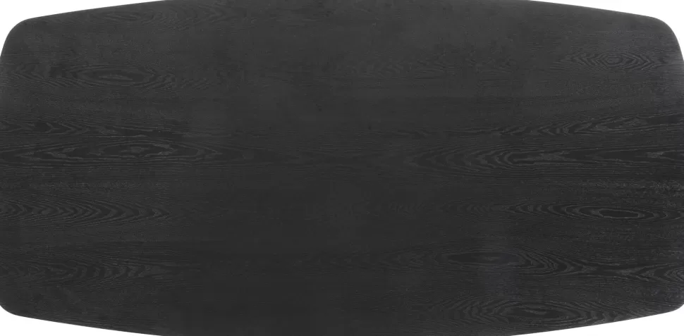 Stoły-KARE Design Stół Z Fornirowanym Czarnym Blatem I Srebrną Podstawą 220x110 Cm