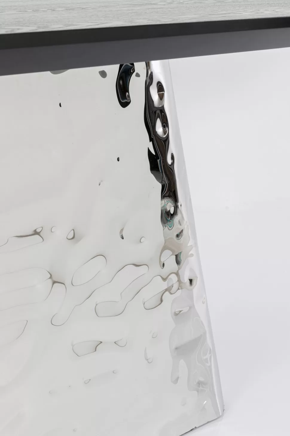 Stoły-KARE Design Stół Z Fornirowanym Czarnym Blatem I Srebrną Podstawą 220x110 Cm
