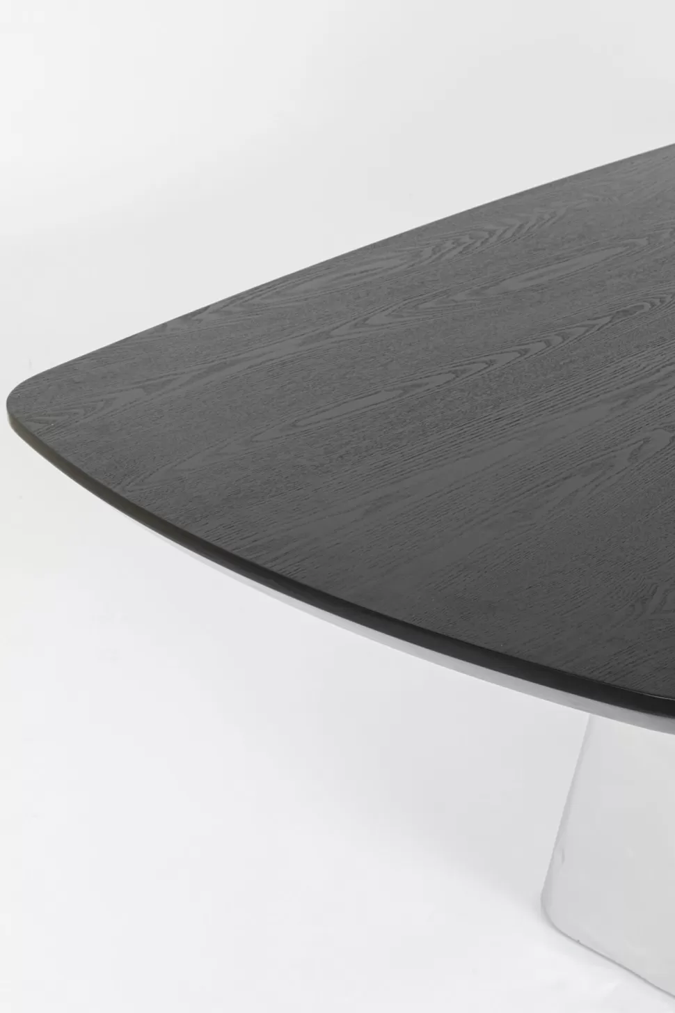 Stoły-KARE Design Stół Z Fornirowanym Czarnym Blatem I Srebrną Podstawą 220x110 Cm