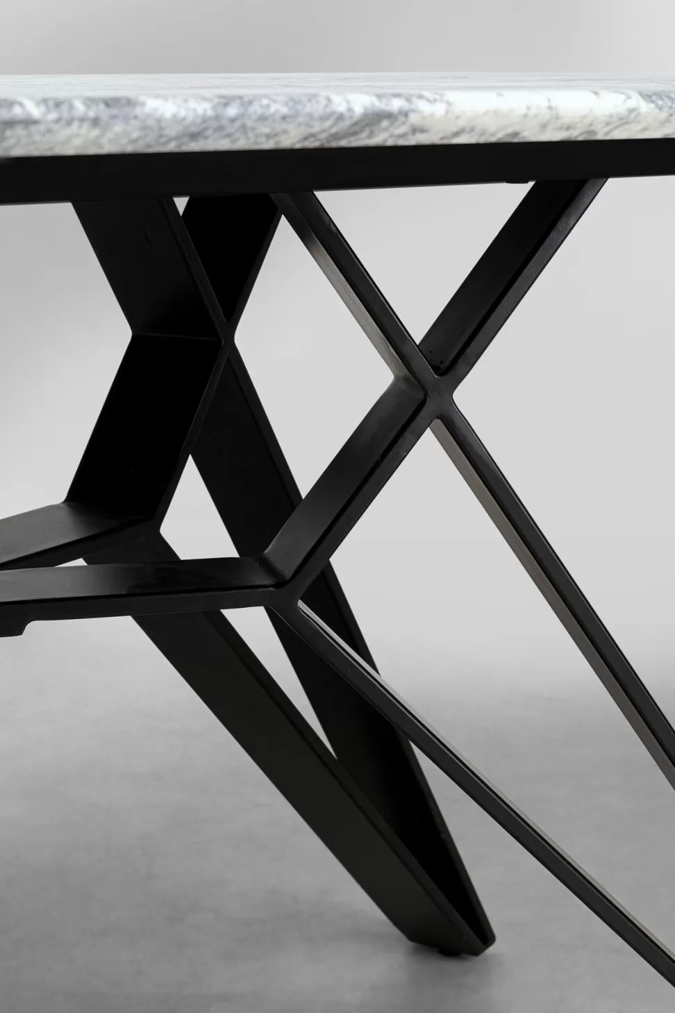 Stoły-KARE Design Stół Z Granitowym Blatem I Czarnymi Stalowymi Nogami 200x100 Cm
