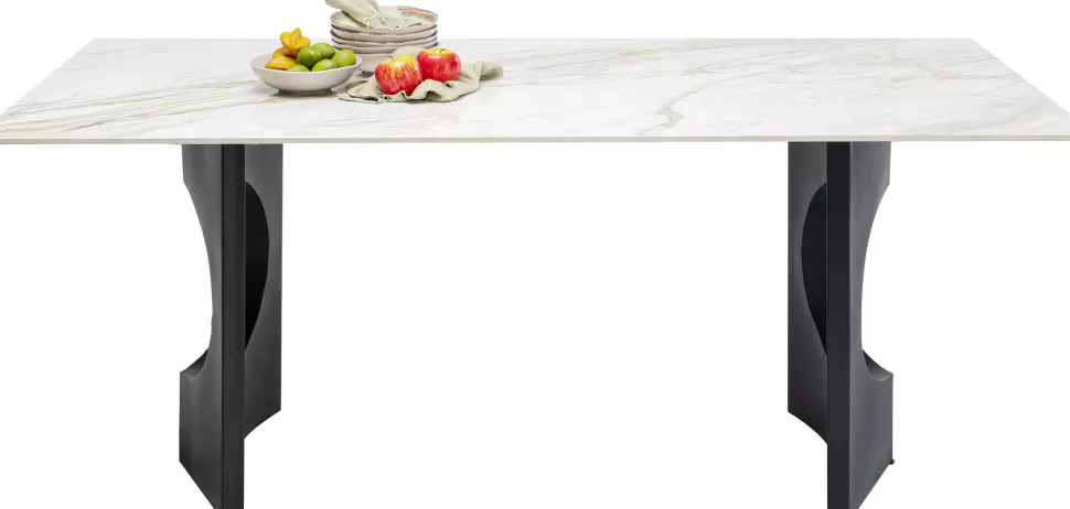 Stoły-KARE Design Stół Z Kamionkowym Blatem 180x90 Cm Nogi Czarne