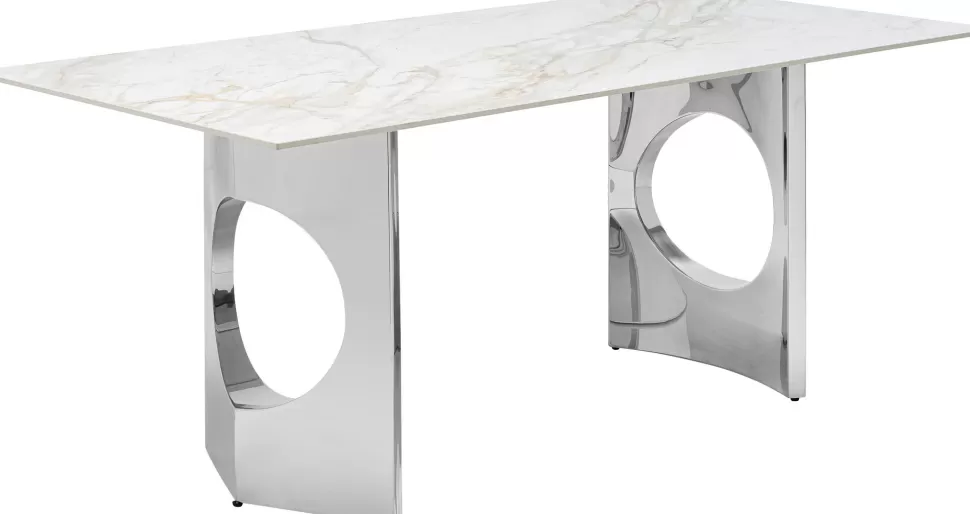 Stoły-KARE Design Stół Z Kamionkowym Blatem 180x90 Cm Nogi Srebrne