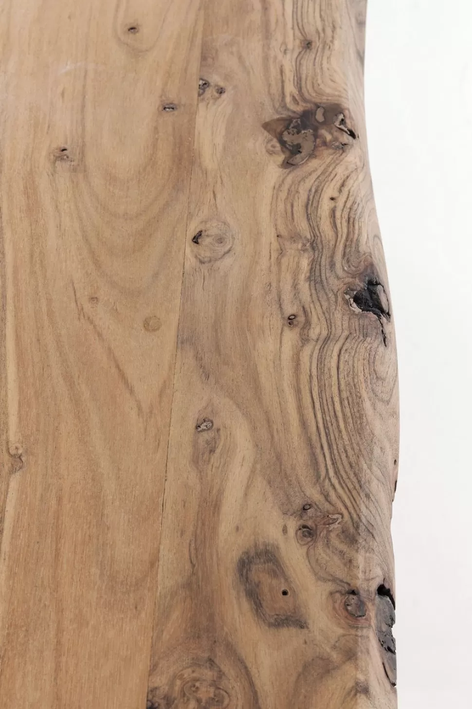Stoły-KARE Design Stół Z Naturalnym Drewnianym Blatem Z Drewna Akacji I Srebrnymi Metalowymi Nogami 160x80 Cm