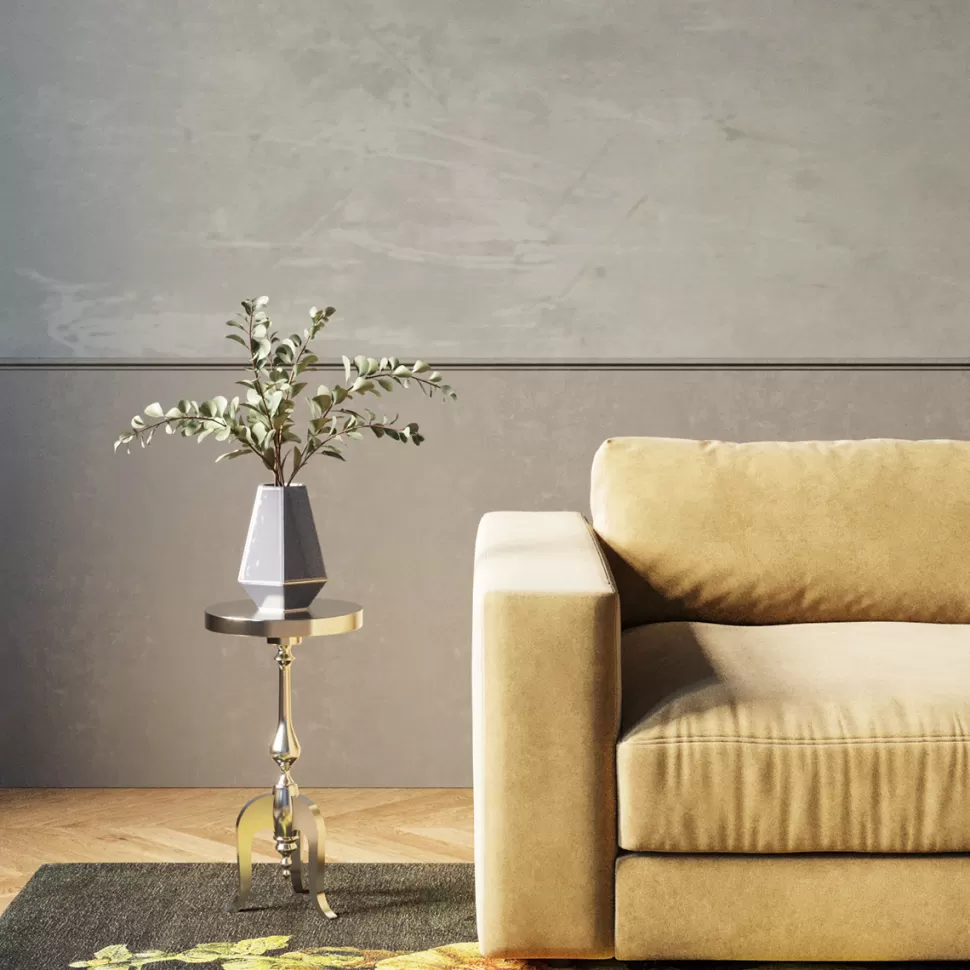Stoliki Kawowe-KARE Design Stolik Barocco ∅27 Cm Srebrny