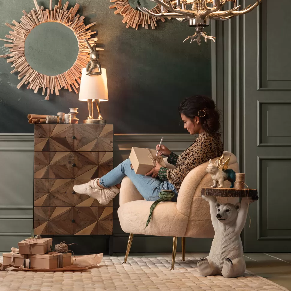 Stoliki Kawowe-KARE Design Stolik Bear ∅37 Cm Biały