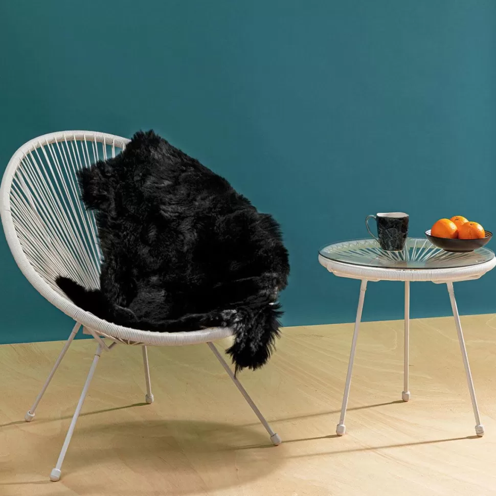 Stoliki Kawowe-KARE Design Stolik Kawowy Acapulco Ø50 Cm Biały - Blat Szklany