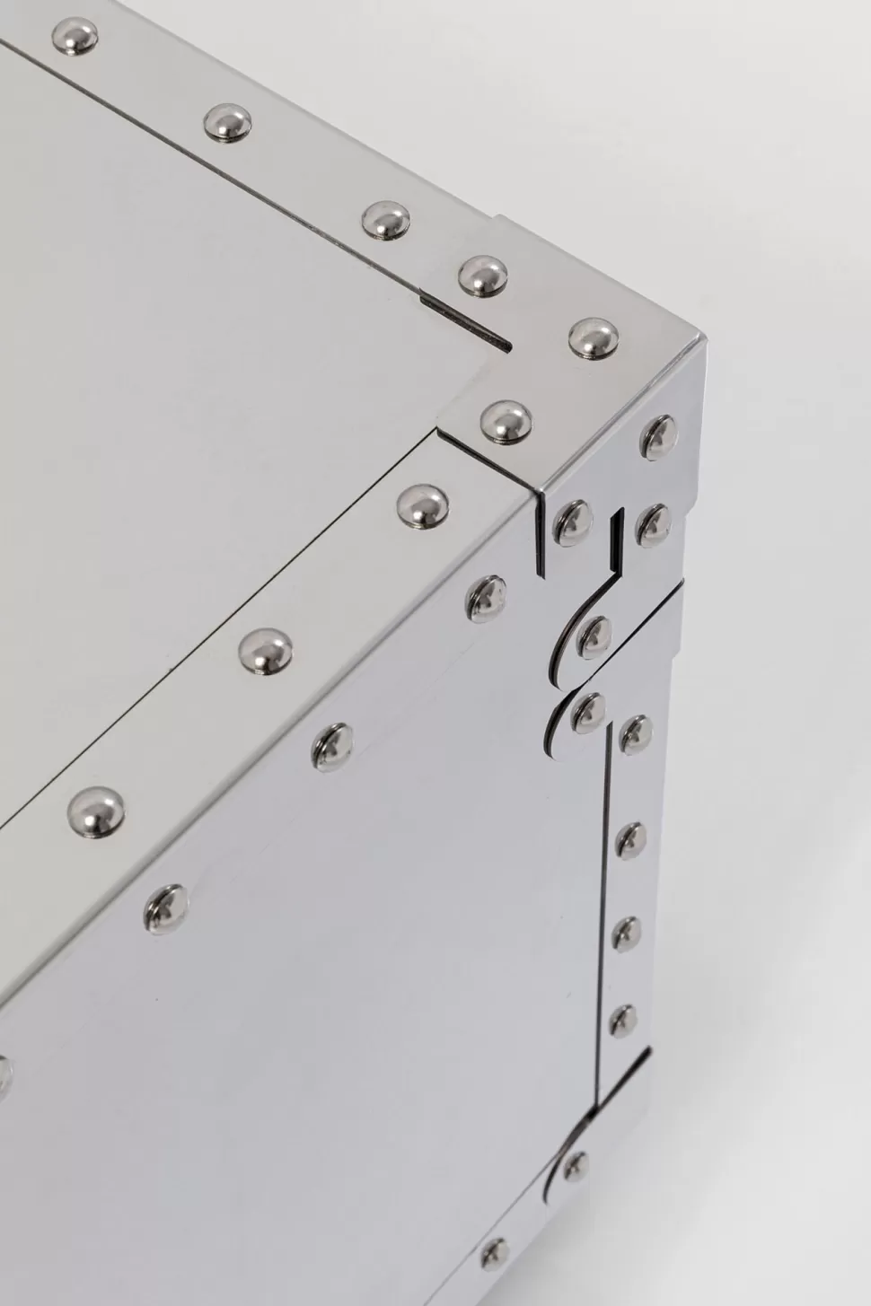 Stoliki Kawowe-KARE Design Stolik Kawowy Barek Rozkładany Srebrny Na Kółkach Stal Nierdzewna 120x75 Cm