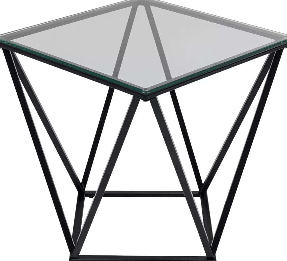 Stoliki Kawowe-KARE Design Stolik Kawowy Cristallo 50x50 Cm Czarny - Blat Szklany