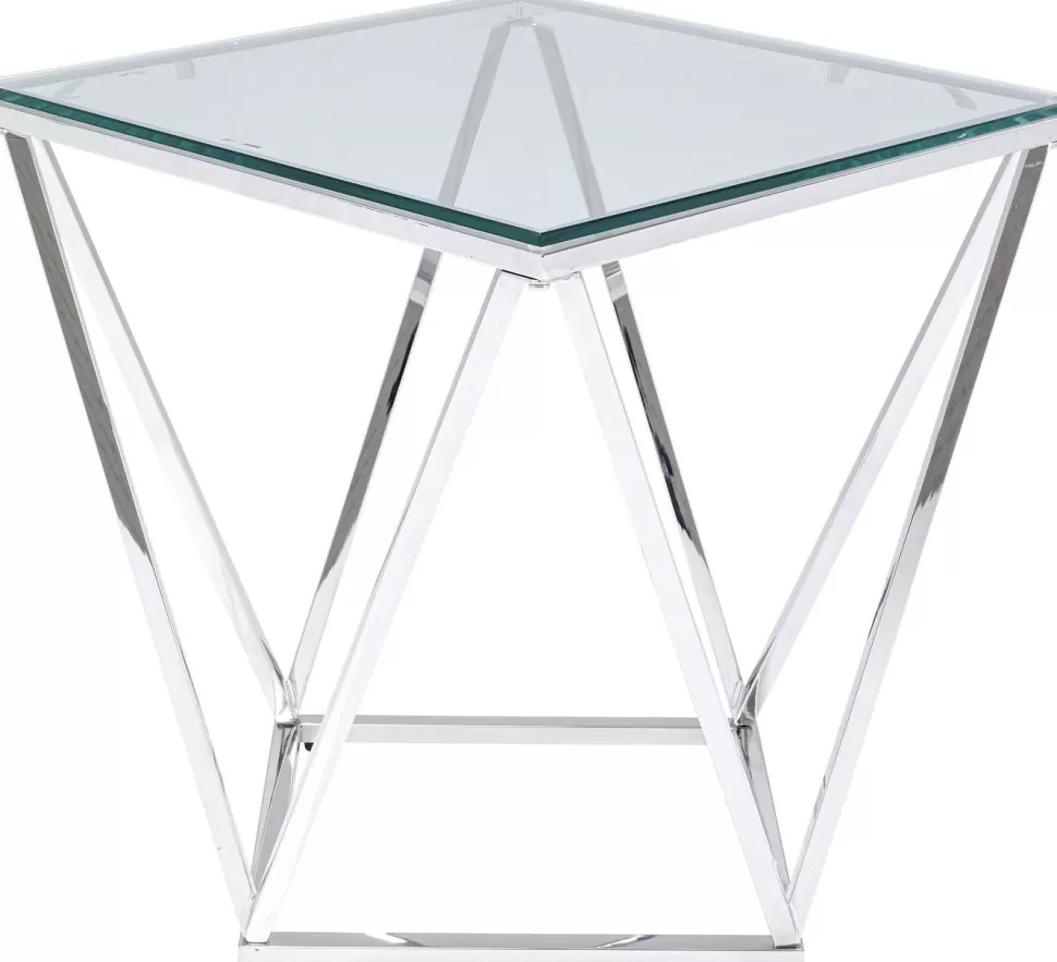 Stoliki Kawowe-KARE Design Stolik Kawowy Cristallo 50x50 Cm Srebrny