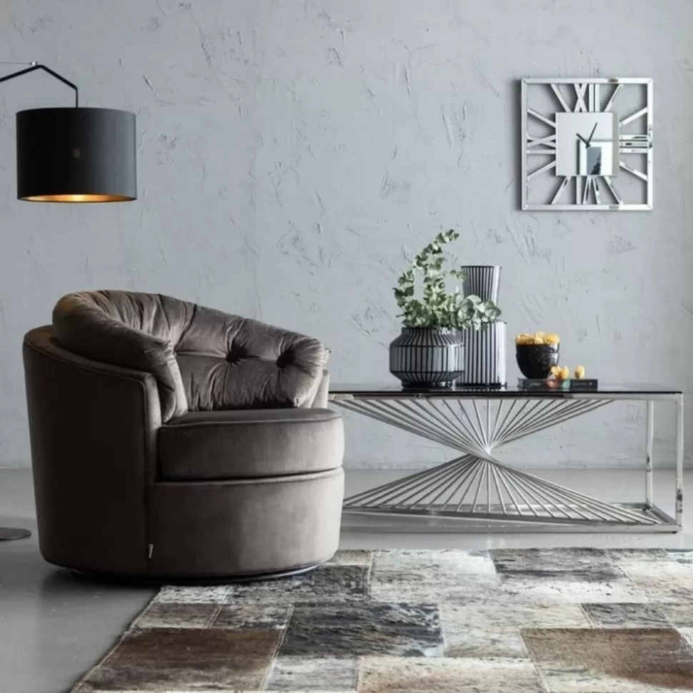 Stoliki Kawowe-KARE Design Stolik Kawowy Laser 120x60 Cm Srebrny