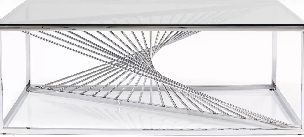 Stoliki Kawowe-KARE Design Stolik Kawowy Laser 120x60 Cm Srebrny