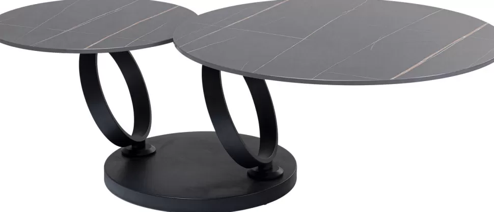 Stoliki Kawowe-KARE Design Stolik Kawowy Obrotowy Beverly 133x80 Cm Czarny