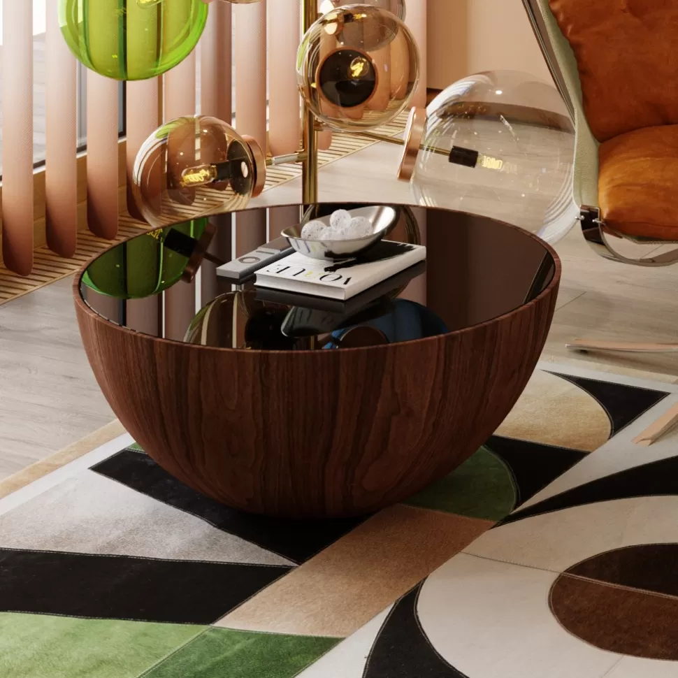 Stoliki Kawowe-KARE Design Stolik Kawowy Tear Drops Ø80 Cm Orzechowy