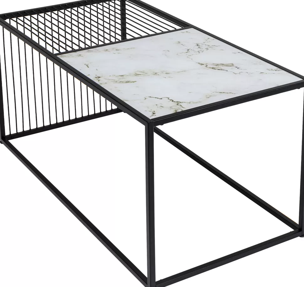 Stoliki Kawowe-KARE Design Stolik Kawowy Twice 100x50 Cm Czarny - Blat Szklany