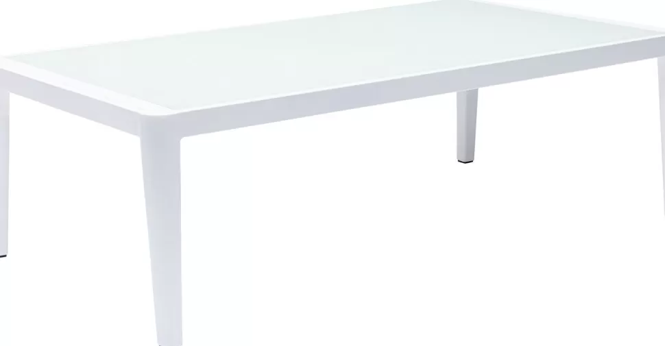 Stoliki Kawowe-KARE Design Stolik Ogrodowy Tiki 108x59 Cm Biały - Blat Szklany