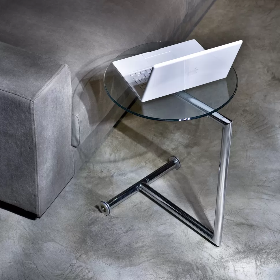 Stoliki Kawowe-KARE Design Stolik Pomocniczy Easy Living Ø46 Cm Transparentno-srebrny