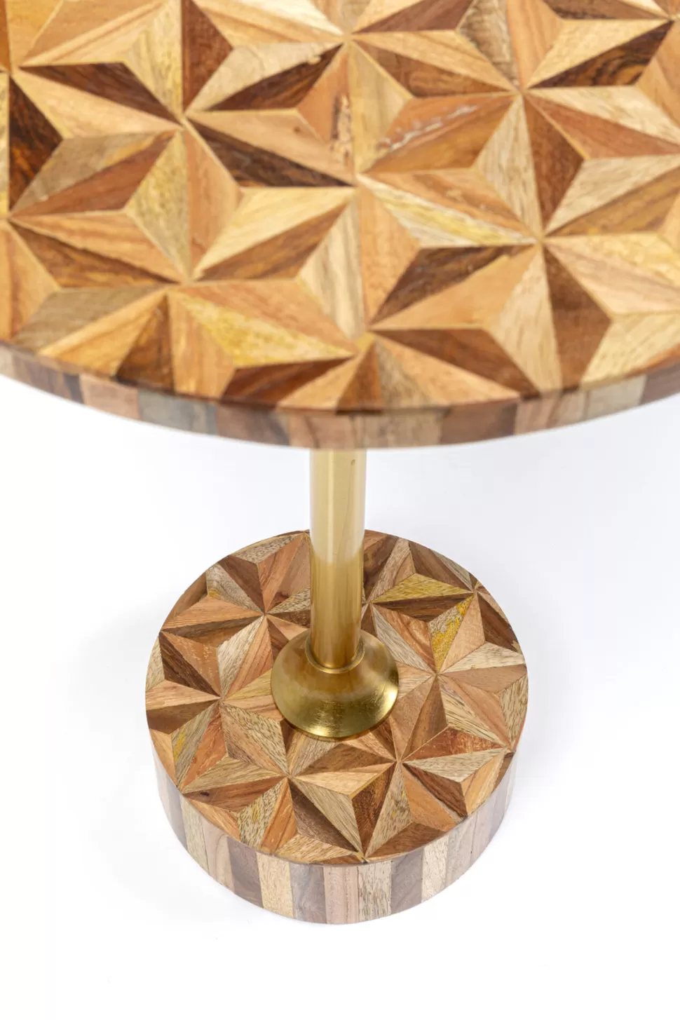 Stoliki Kawowe-KARE Design Stolik Pomocniczy MDF I Stal Brązowy Ø40x50 Cm