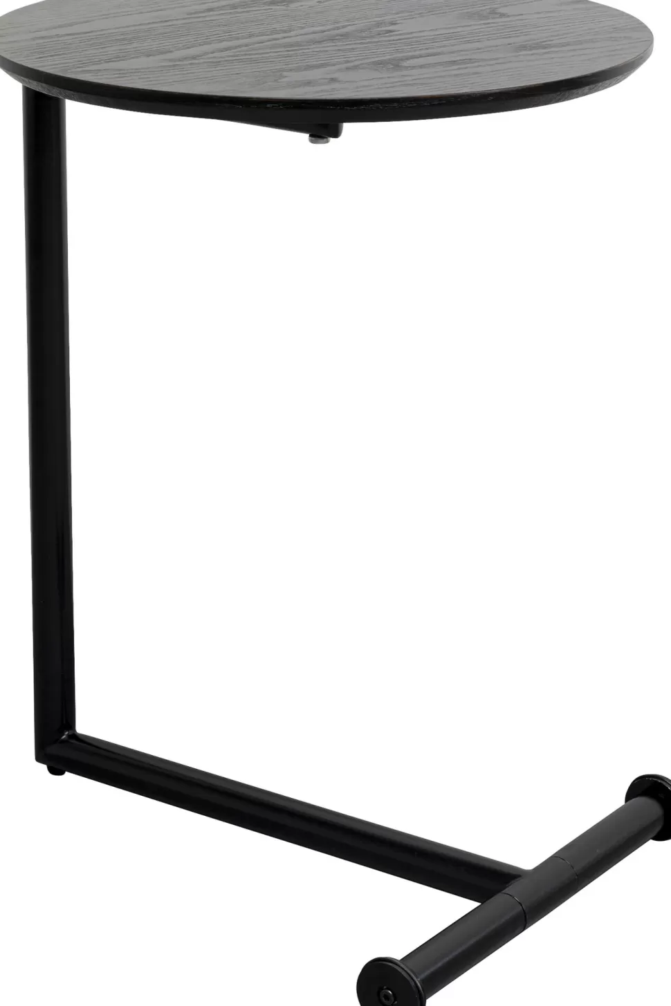 Stoliki Kawowe-KARE Design Stolik Pomocniczy Minimalistyczny Czarny Z Okrągłym Blatem Ø46 Cm