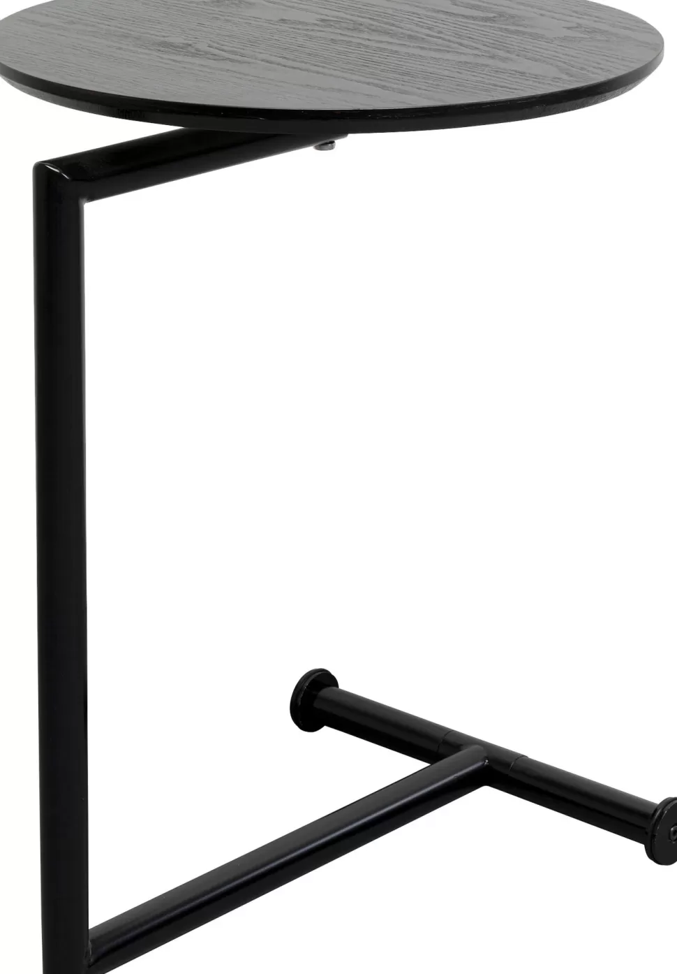 Stoliki Kawowe-KARE Design Stolik Pomocniczy Minimalistyczny Czarny Z Okrągłym Blatem Ø46 Cm