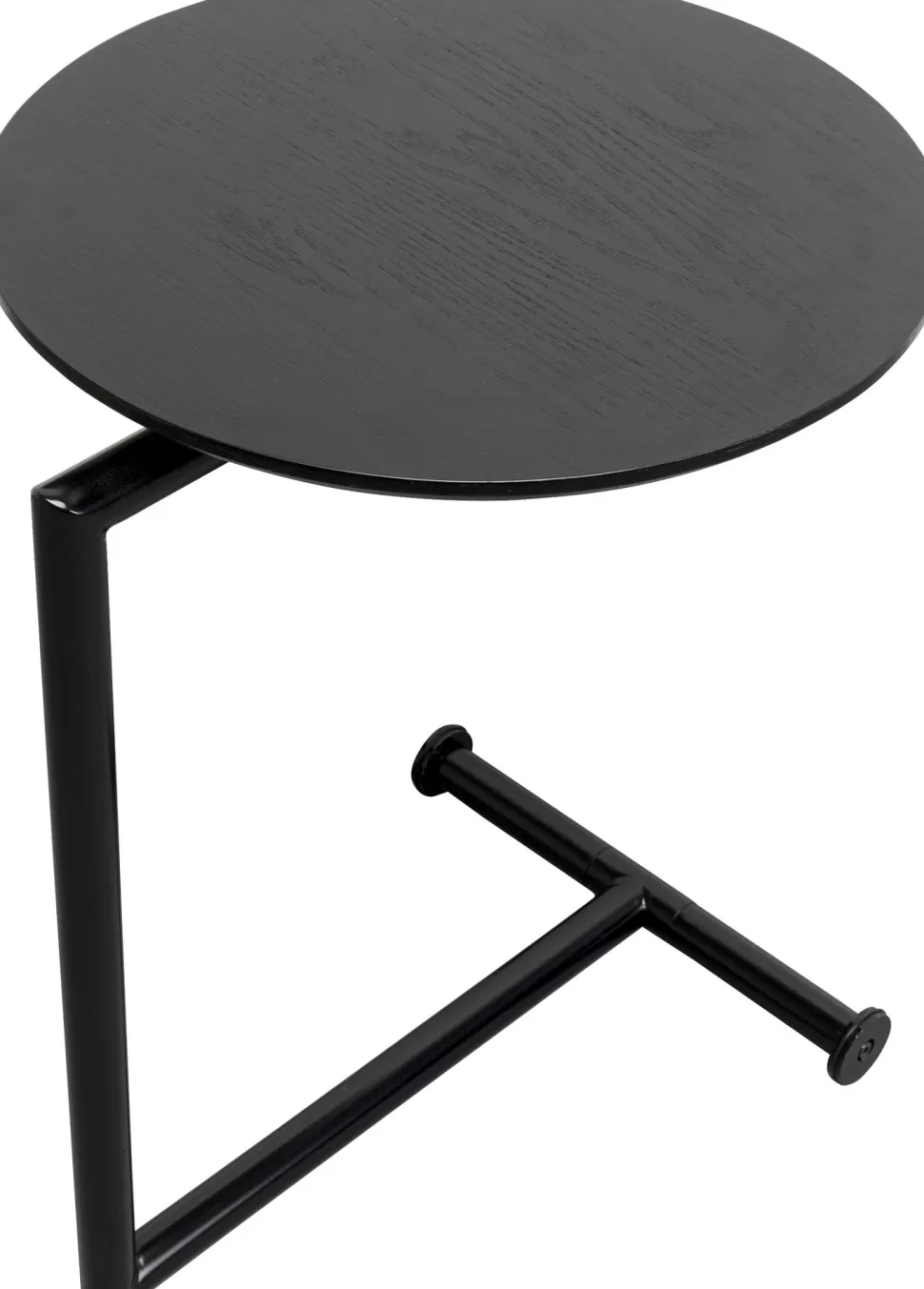 Stoliki Kawowe-KARE Design Stolik Pomocniczy Minimalistyczny Czarny Z Okrągłym Blatem Ø46 Cm