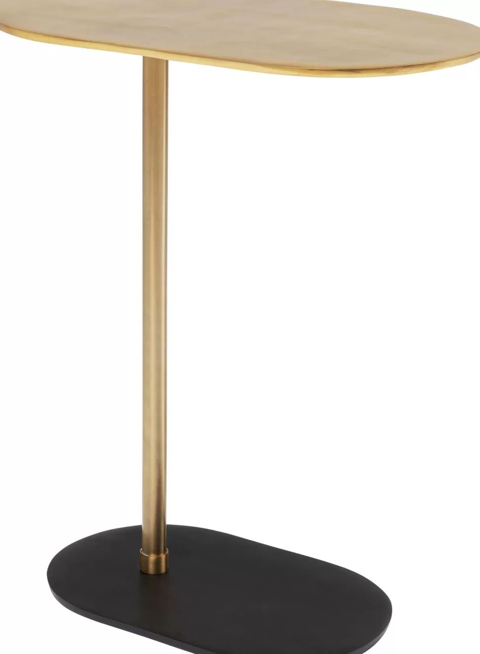 Stoliki Kawowe-KARE Design Stolik Pomocniczy Złoty Aluminium 50xH59 Cm Czarna Podstawa