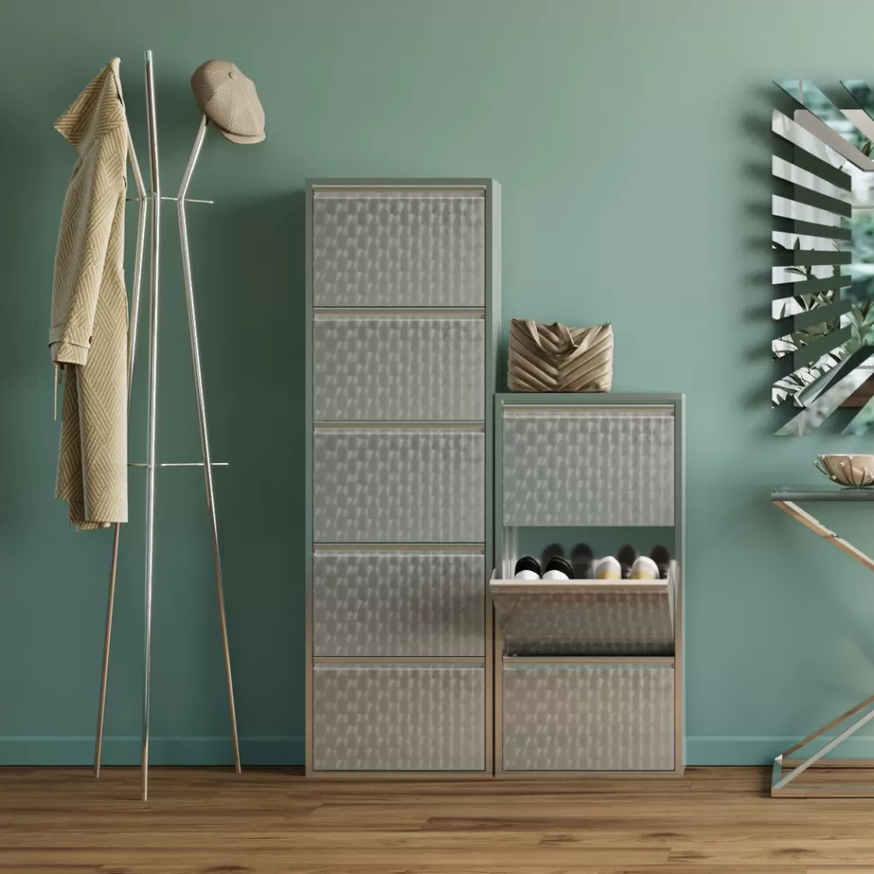 Szafki Na Buty-KARE Design Szafka Na Buty Caruso 50x170 Cm Srebrna