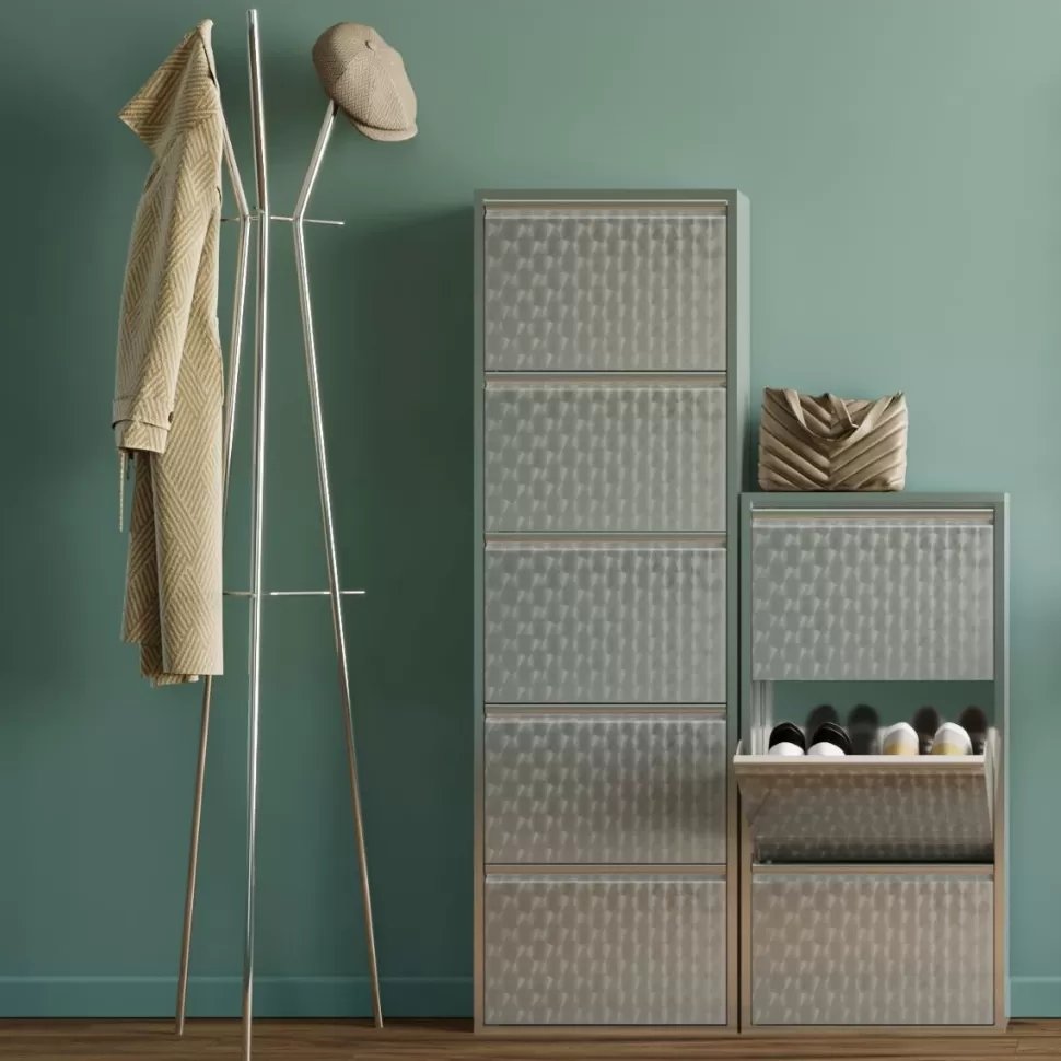 Szafki Na Buty-KARE Design Szafka Na Buty Caruso MO 50x103 Cm Srebrna