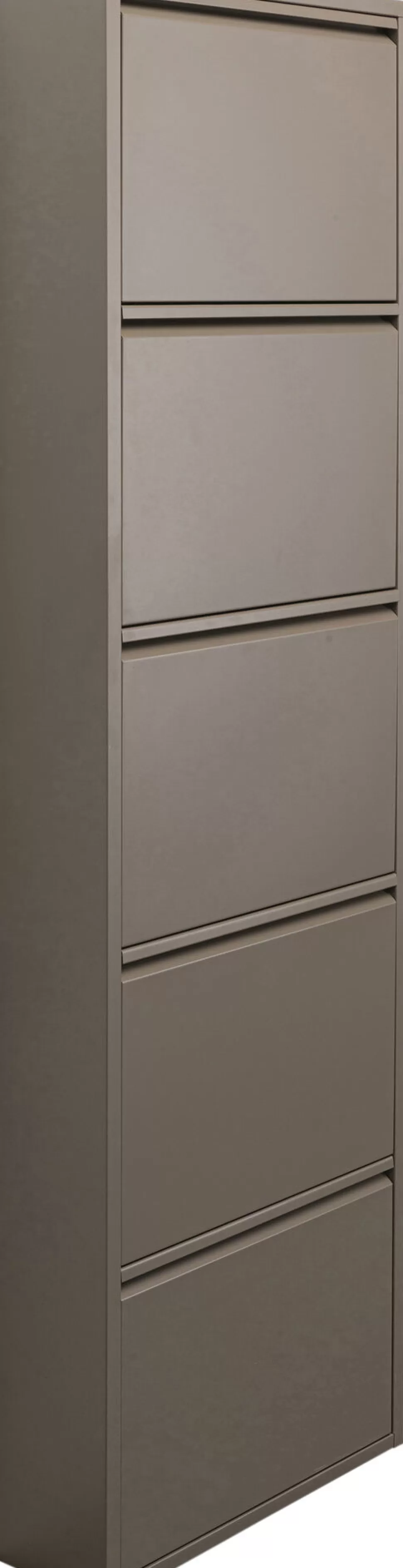 Szafki Na Buty-KARE Design Szafka Na Buty Stalowa 5 Półek Kolor Taupe 50x170 Cm