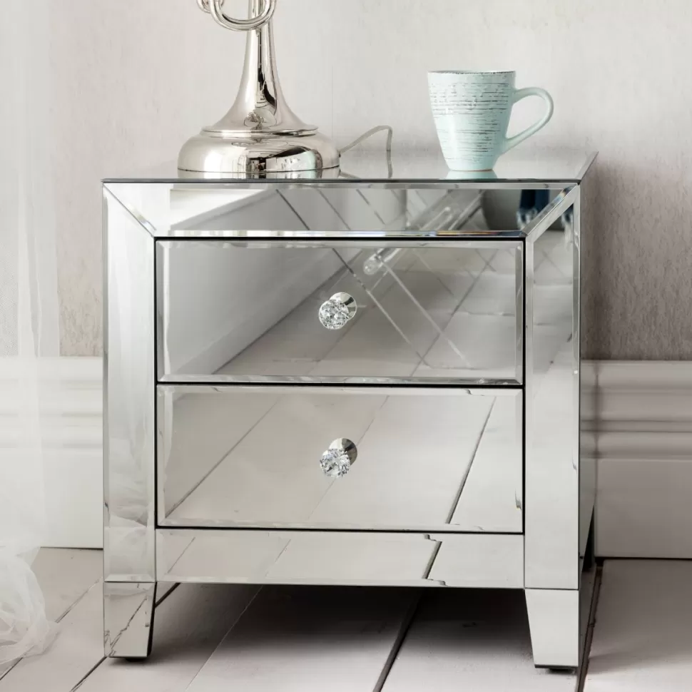 Szafki Nocne-KARE Design Szafka Nocna Luxury 50x49 Cm Wykończenie Szklane