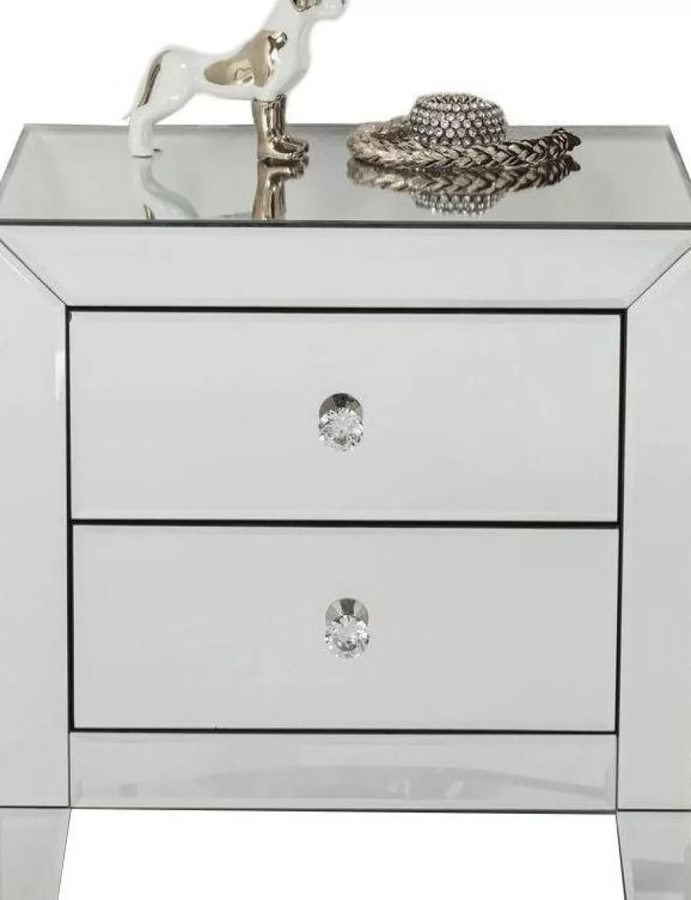 Szafki Nocne-KARE Design Szafka Nocna Luxury 50x49 Cm Wykończenie Szklane