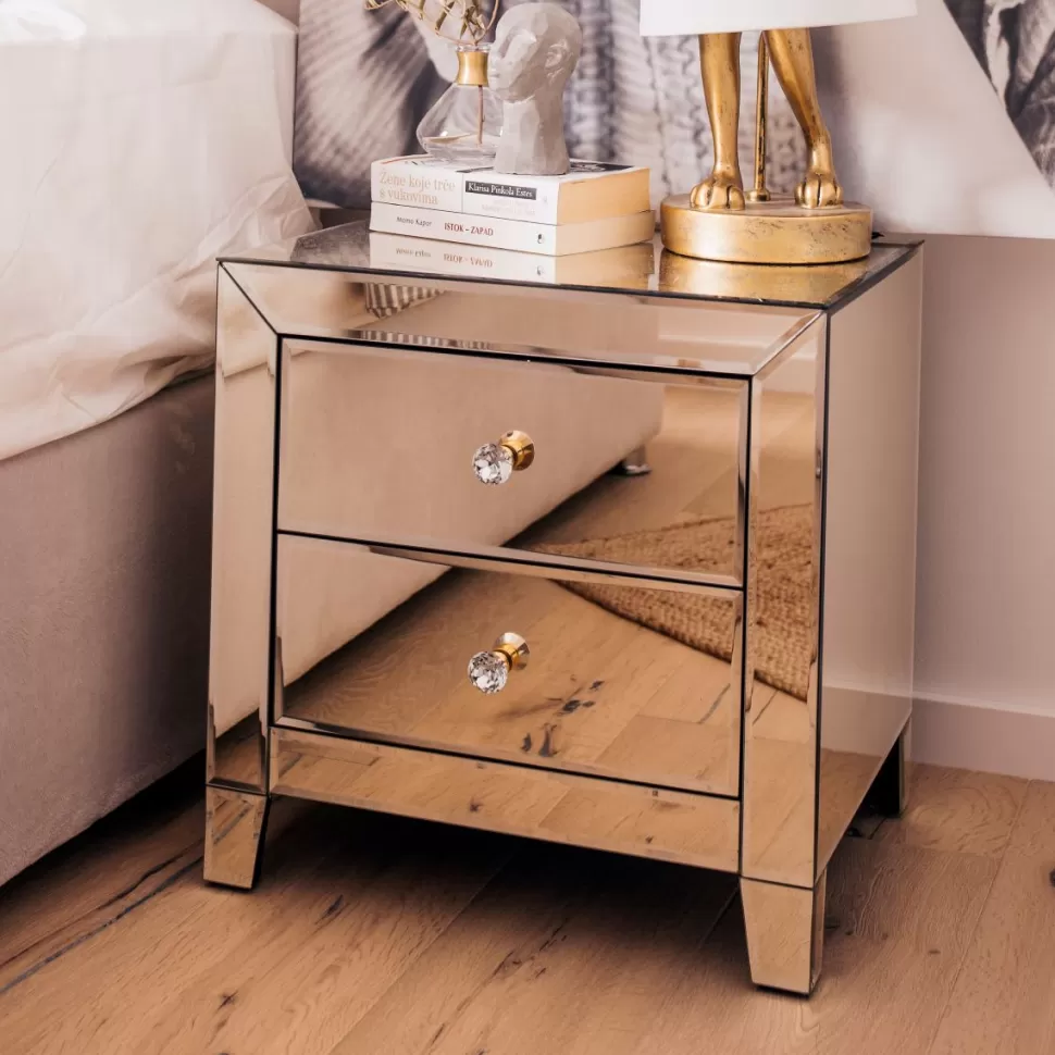 Szafki Nocne-KARE Design Szafka Nocna Luxury Gold 2 49x50 Cm Szampańska