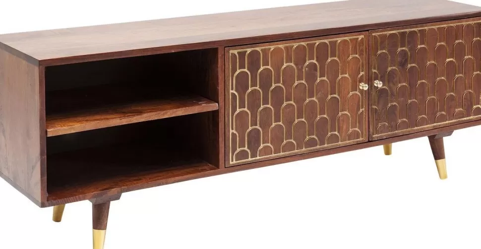 Szafki Rtv-KARE Design Szafka RTV Muskat 140x50cm Brązowa