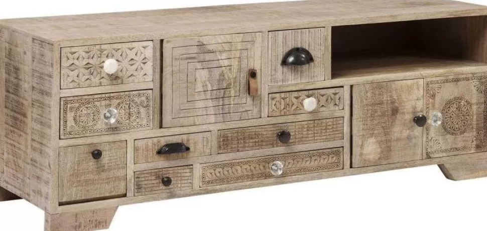 Szafki Rtv-KARE Design Szafka RTV Puro 125x45 Cm Naturalna