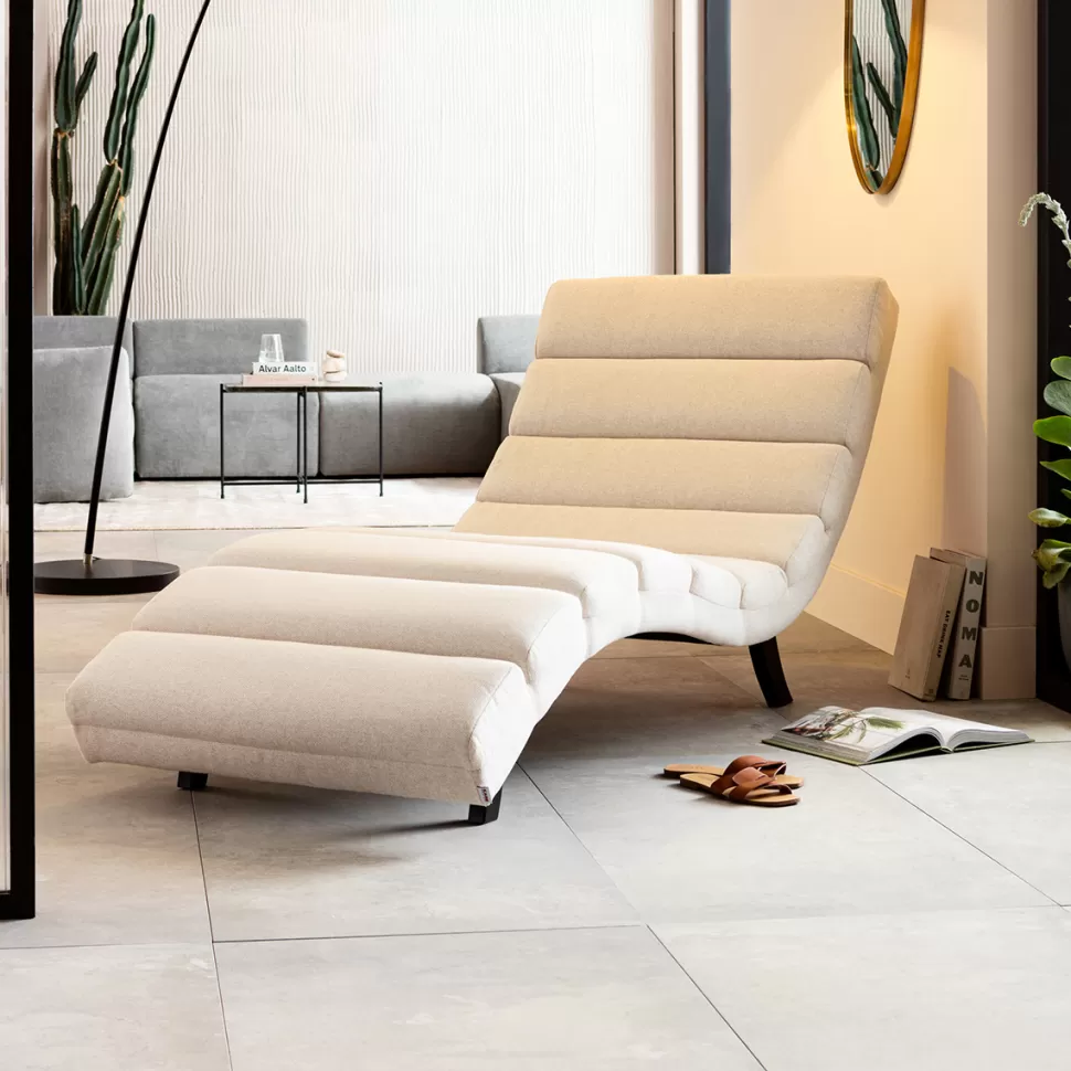 Szezlongi-KARE Design Szezlong Balou 190x89 Cm Kremowy