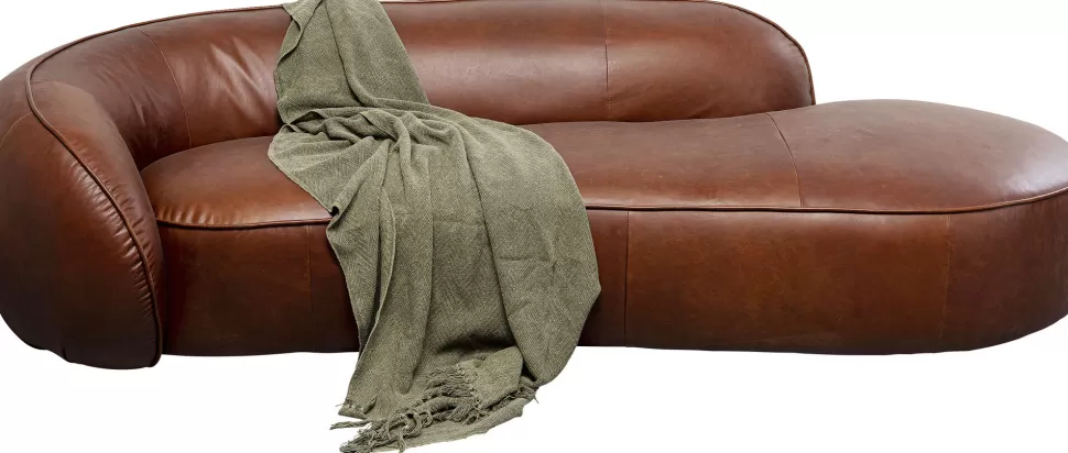 Szezlongi-KARE Design Szezlong Duży Ekskluzywny Brązowy Skóra Semianilinowa 252x108 Cm