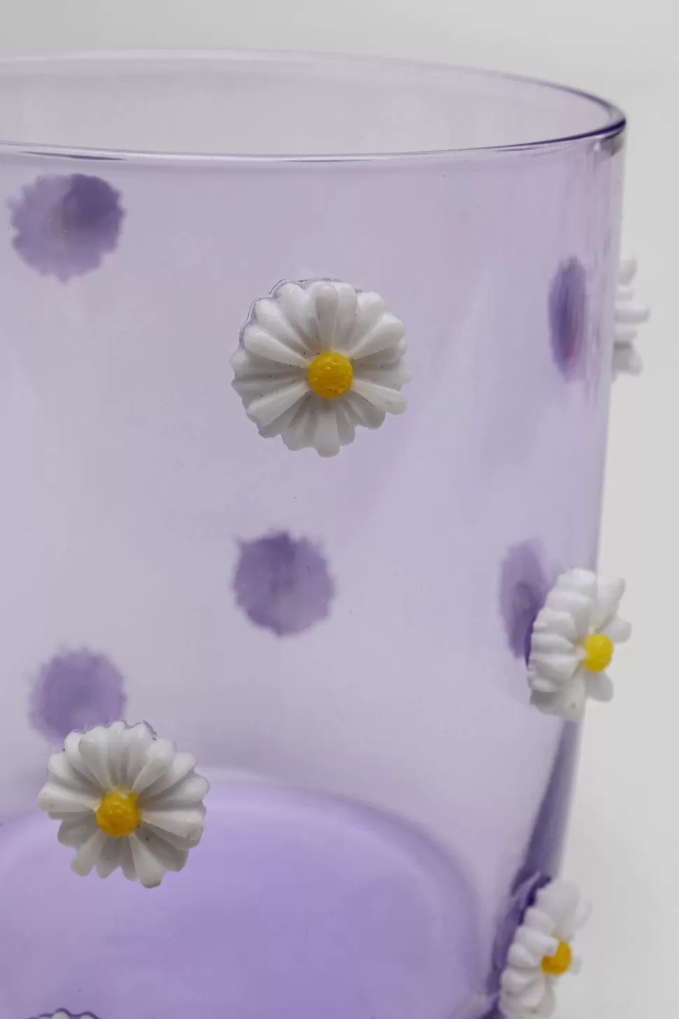 Zastawa Stołowa | Szklanki-KARE Design Szklanka Fioletowa Wzór Kwiatowy 300 Ml
