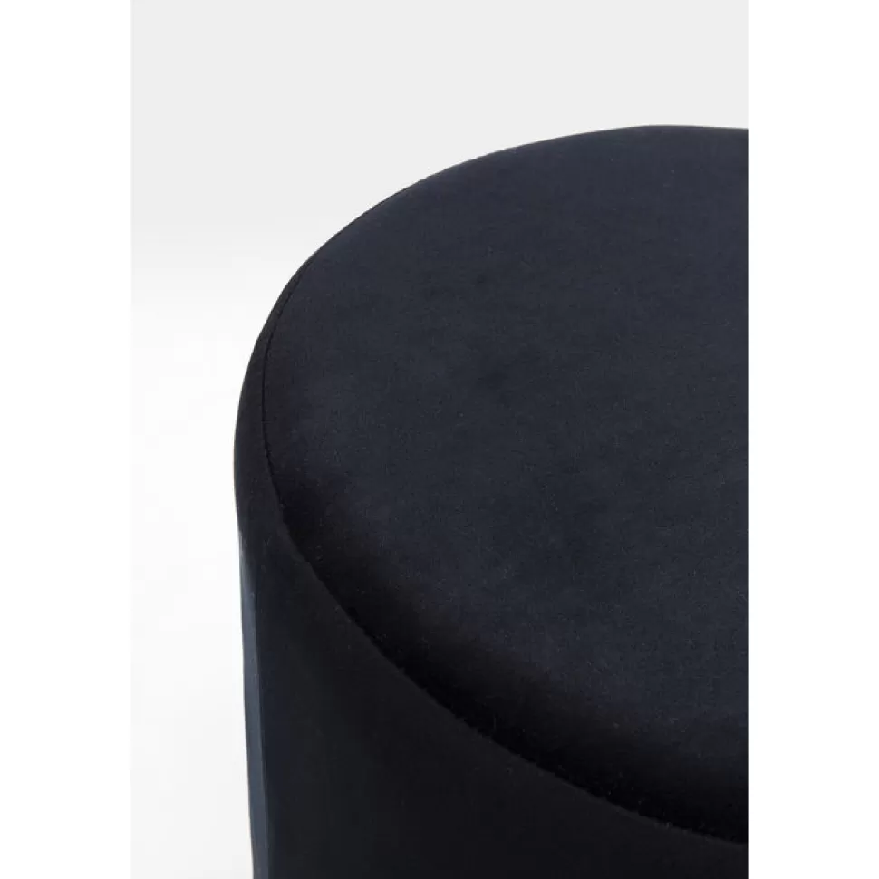 Taborety-KARE Design Taboret Cherry Ø35 Cm Czarny Podstawa Złota