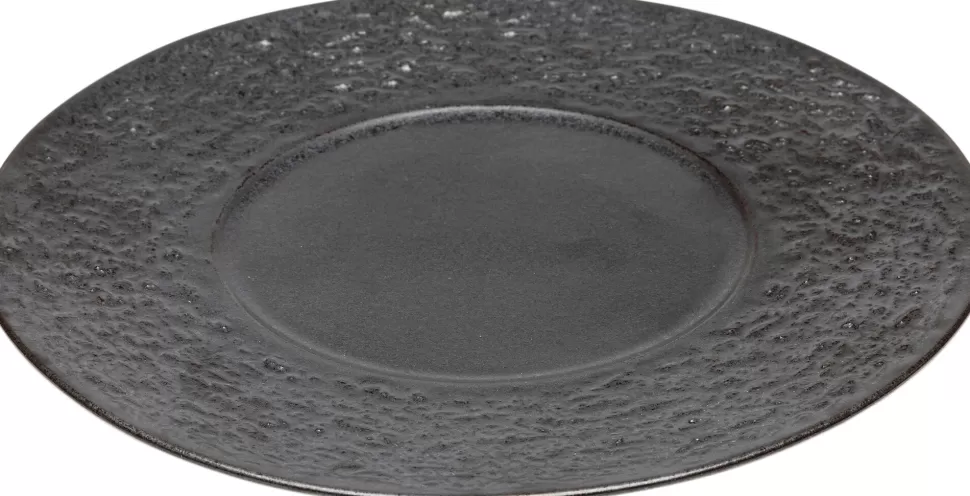 Talerze-KARE Design Talerz Deserowy Czarny Kamionkowy Ø21 Cm