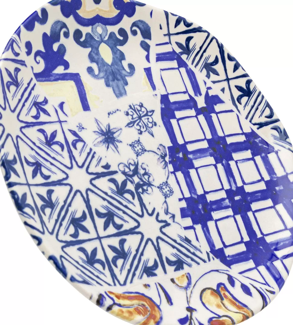 Zastawa Stołowa | Talerze-KARE Design Talerz Deserowy Fresco Ø21 Cm Biało-niebieski