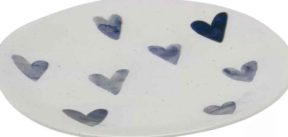 Zastawa Stołowa | Talerze-KARE Design Talerz Deserowy Motyw Niebieskich Serc Ø22 Cm