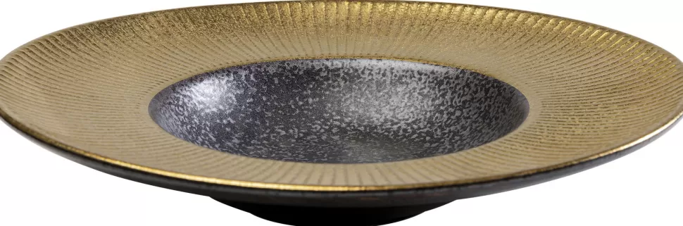 Zastawa Stołowa | Talerze-KARE Design Talerz Głęboki Z Porcelany Czarno-złoty Ø22 Cm