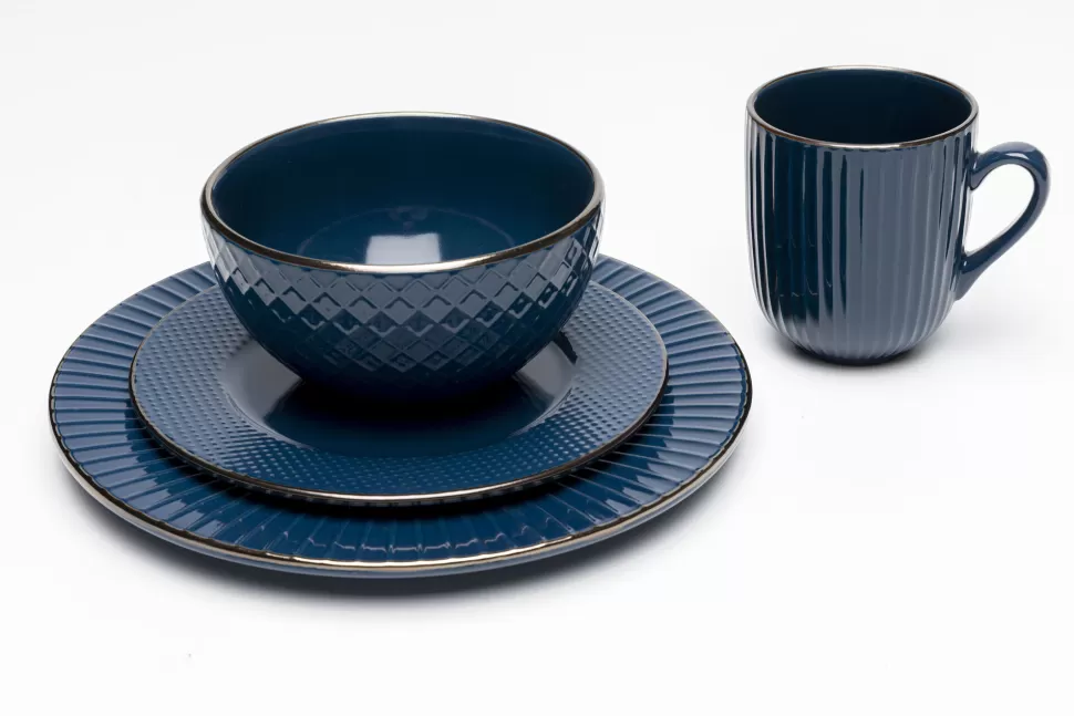 Zastawa Stołowa | Talerze-KARE Design Talerz Obiadowy Ceramiczny Niebieski Ø27 Cm
