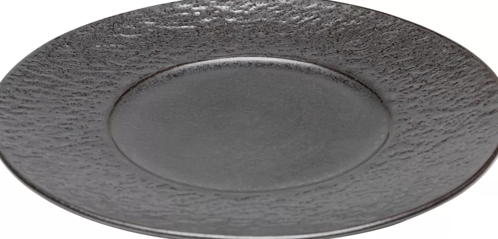 Talerze-KARE Design Talerz Obiadowy Czarny Kamionkowy Ø27 Cm