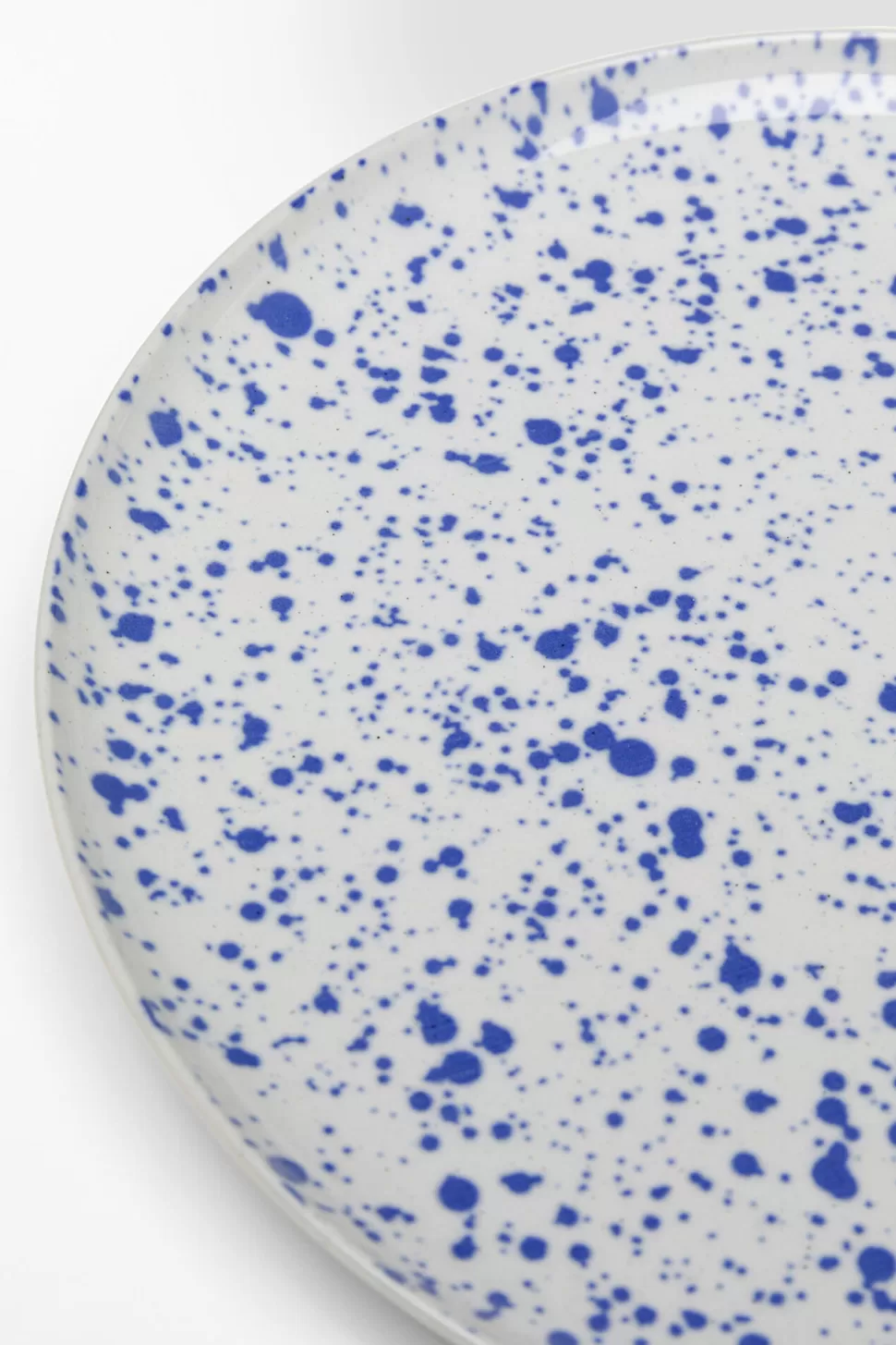 Zastawa Stołowa | Talerze-KARE Design Talerz Obiadowy Z Kamionki Biały W Niebieskie Wzory Ø27 Cm
