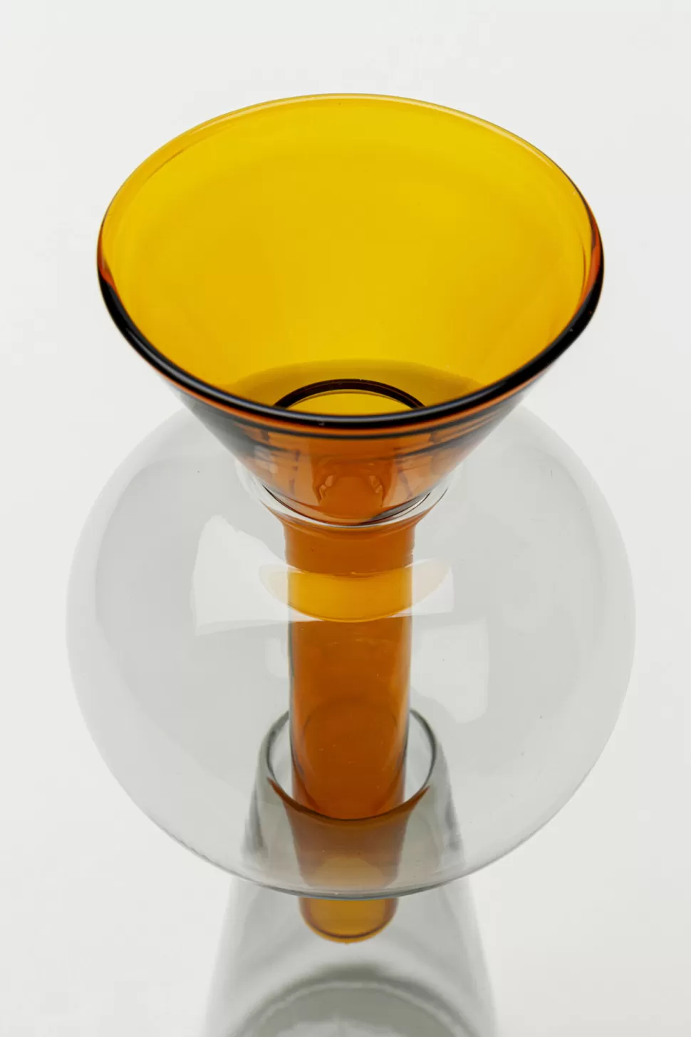 Wazony-KARE Design Wazon 2-częściowy Szklany Nowoczesny Pomarańczowy Ø9x26 Cm