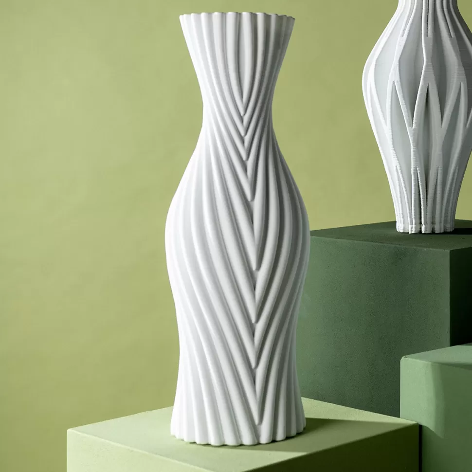 Wazony-KARE Design Wazon Ceramiczny Skandynawski Biały Ø18x50 Cm